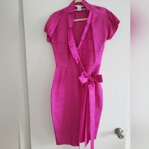 Diane Von Furstenberg Fuschia Silk Wrap Dress US6